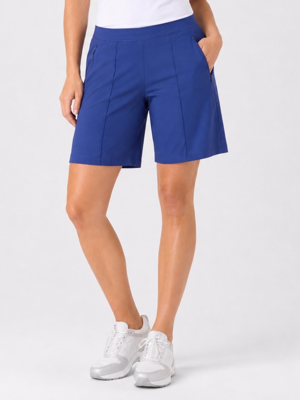 Lucky In Love Women’s L Blue Pull‑On Golf Shorts 9” Stretch‎